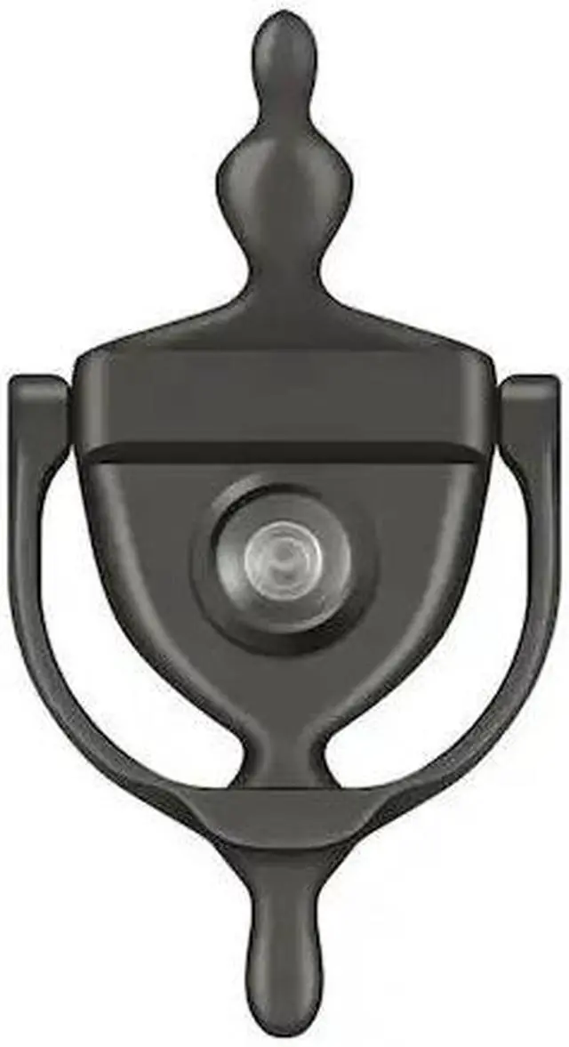 Alt view image 2 of 2 - Solid Brass Door Knocker w Viewer (Oil Rubbed Bronze)