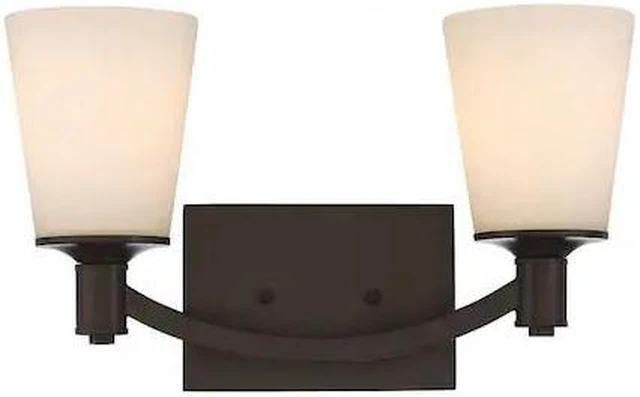 Main image of NUVO 60-5922 Laguna 2 Light Vanity White Glass Forest Bronze
