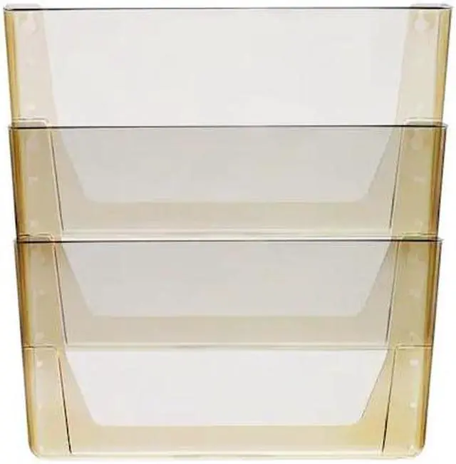 Alt view image 2 of 20 - Storex Wall File, Letter, 13 X 14, Three Pocket, Smoke 70246U06C