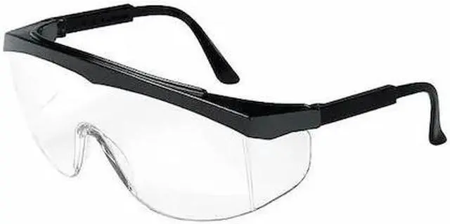 Alt view image 2 of 7 - Mcr Safety Stratos Safety Glasses, Black Frame, Clear Lens SS110