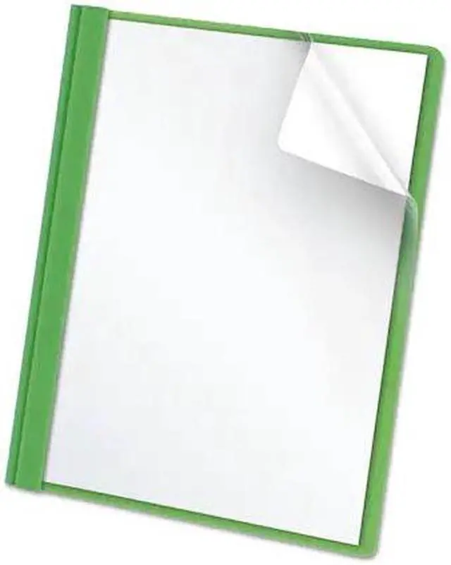 Alt view image 2 of 11 - Oxford 55807 Clear Front Report Cover, Tang Clip, Letter, 1/2" Capacity, Green, 25/Box