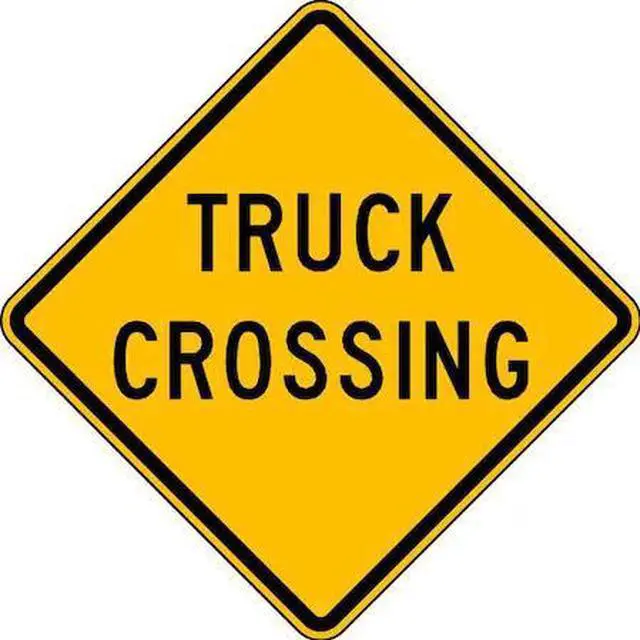 Main image of LYLE W11-10TC-24DA Traffic Sign,24 x 24In,BK/YEL,DMD GR AL