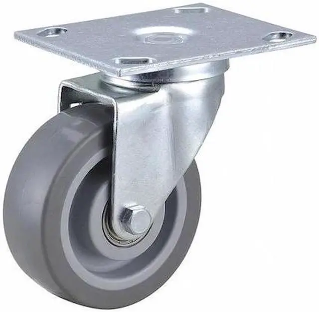 Main image of ZORO SELECT 33H905 Swivel NSF-Listed Plate Caster,4 in. Dia.,275 lb.
