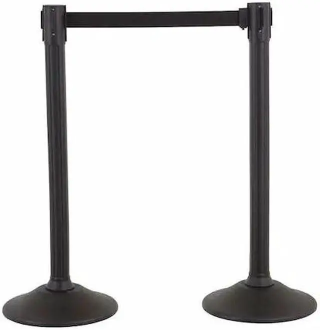 Main image of US WEIGHT U2000 Barrier Post with Belt,HDPE,Black,PR