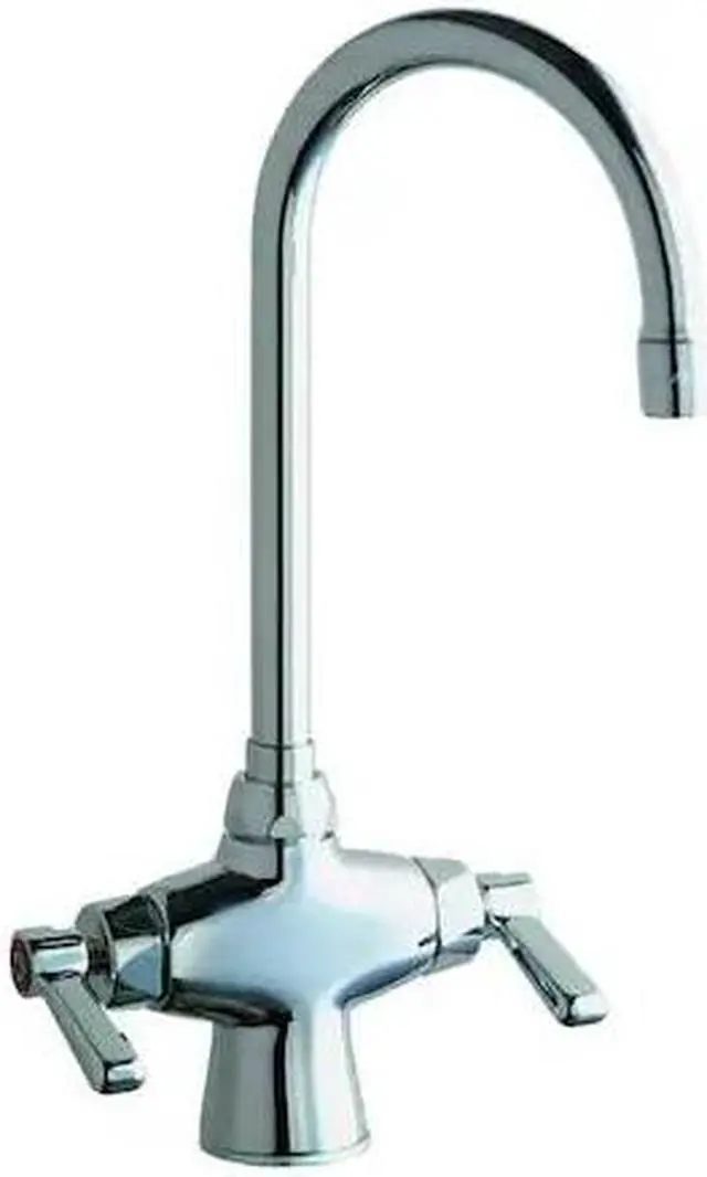Alt view image 2 of 2 - Rigid/Swing Gooseneck Bar Faucet, Chrome, 1 Hole, Lever Handle CHICAGO FAUCETS 50-E35-XKABCP