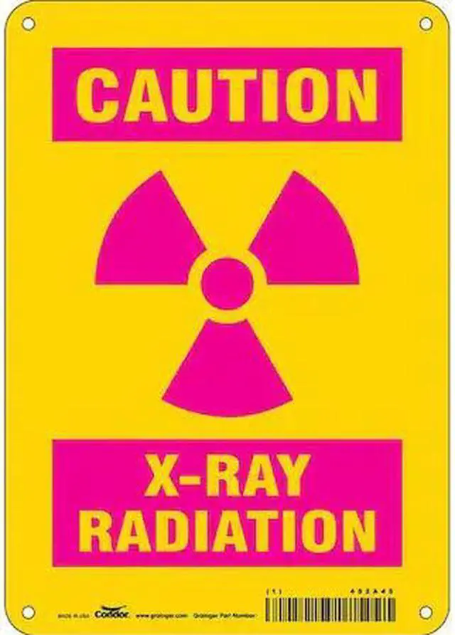 Main image of CONDOR 452A45 Radiation Sign, 10 in H, 7 in W, Aluminum, Horizontal