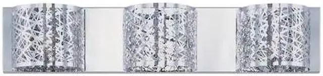 Alt view image 2 of 3 - ET2 E21316-10PC Inca 3 Light Polished Chrome Bath Light Wall Light in Clear & White, 4.25 in., Without Bulb - 24 in.