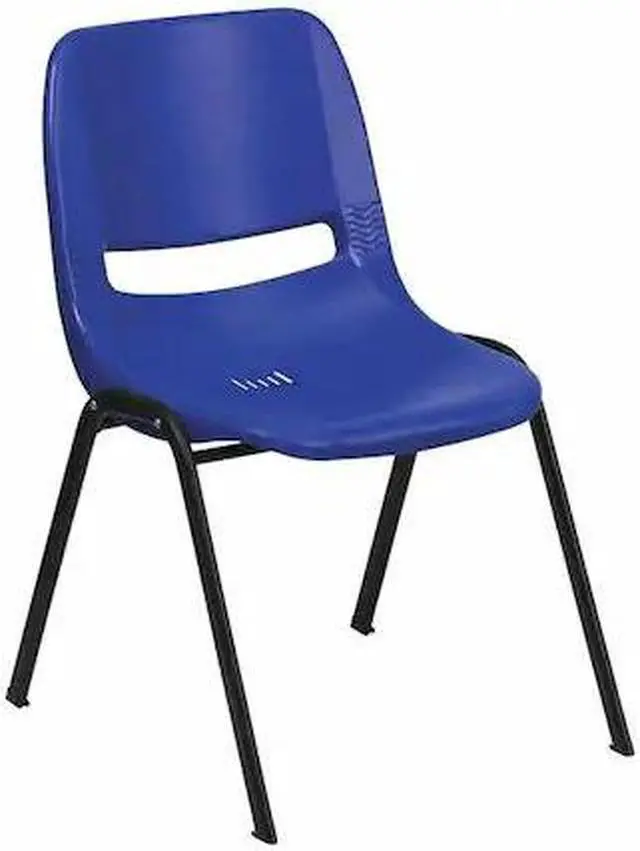 Alt view image 8 of 20 - HERCULES Series 440 lb. Capacity Kid's Navy Ergonomic Shell Stack Chair with Black Frame and 14" Seat Height