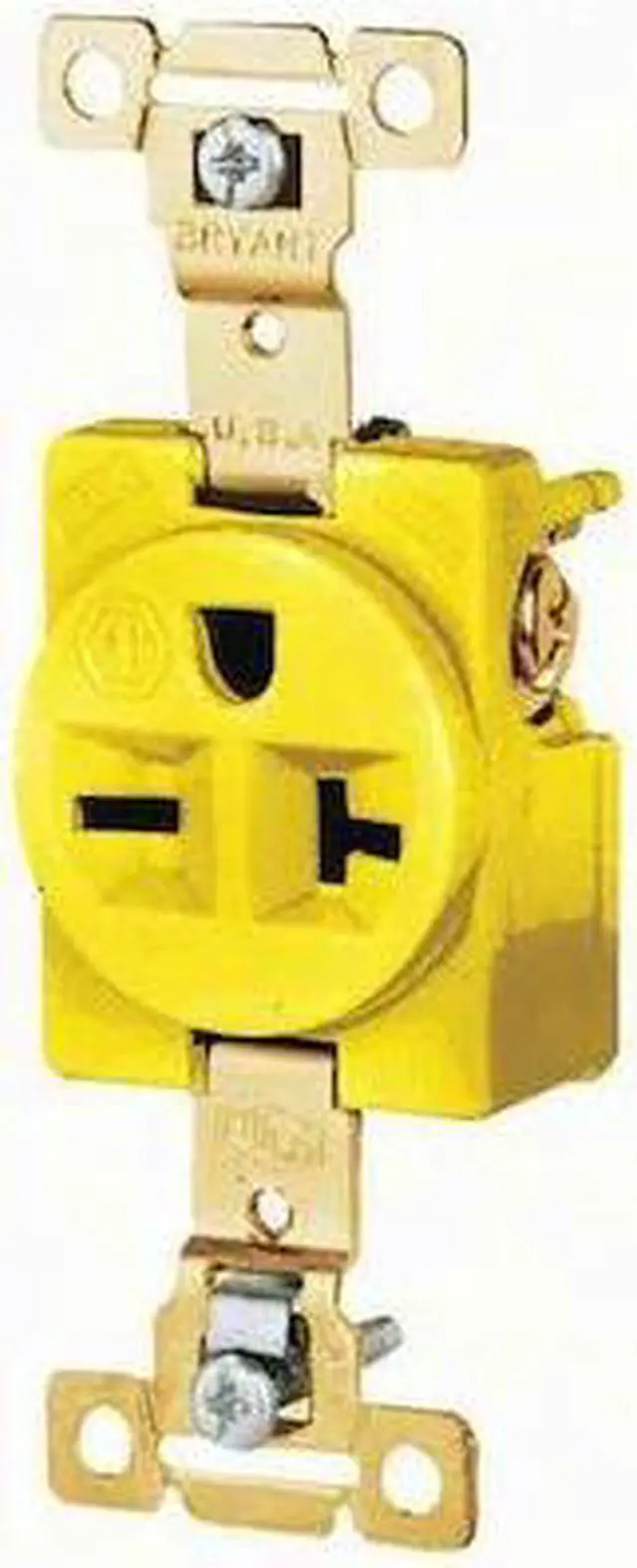 Alt view image 2 of 2 - BRYANT 5461CR Straight Blade Receptacle, 6-20R, 20 A, 250V AC, 2 Pole, 3 Wire,