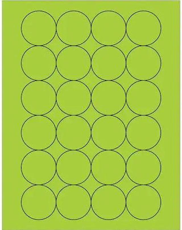 Main image of TAPE LOGIC LL196GN Tape Logic® Fluorescent Circle Laser Labels, 1 2/3",