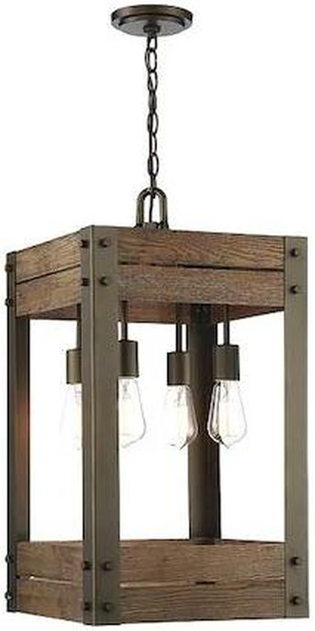 Main image of NUVO 60/6426 Winchester 5-Light Pendant Bronze/Aged Wood Finish