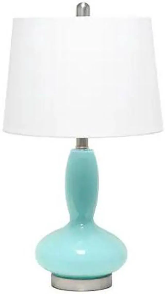 Alt view image 6 of 12 - Lalia Home Glass Dollop Table Lamp with White Fabric Shade, Seafoam