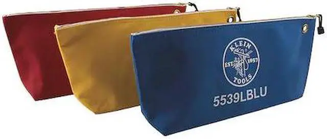 Alt view image 2 of 8 - Klein Tools 5539LCPAK  Large Canvas Bags with zipper, assorted colors, 3 -pack