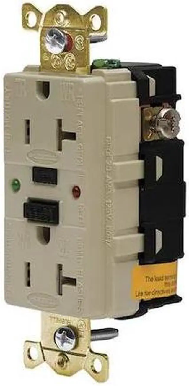 Alt view image 2 of 2 - HUBBELL WIRING DEVICE-KELLEMS GFSG5362I GFCI Receptacle, 20A, 125VAC, 5-20R,