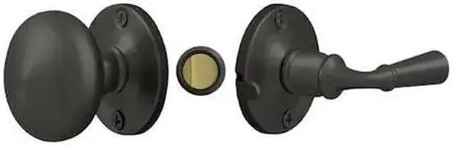 Alt view image 2 of 2 - Solid Brass Round Storm Door Latch w Tubular Lock (Oil Rubbed Bronze)