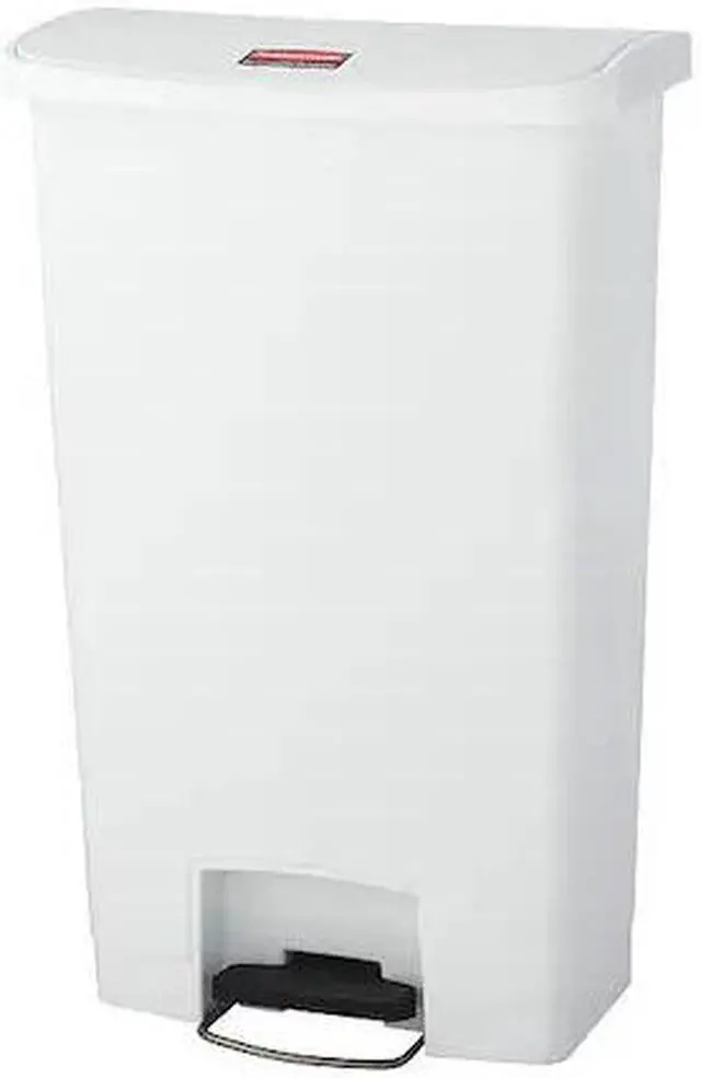 Main image of RUBBERMAID 1883559 18 gal Plastic Rectangular Step Can, Flat, White