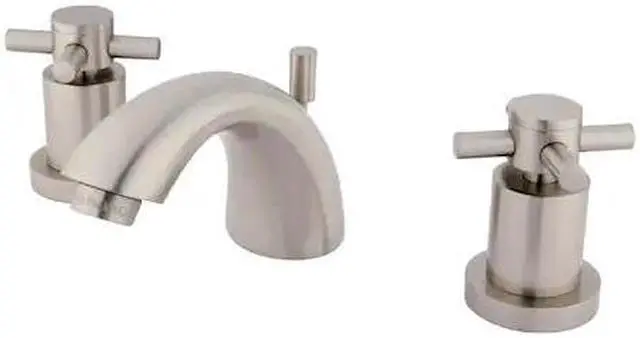 Alt view image 2 of 2 - Kingston Brass KS2958DX Two Handle 4 in. to 8 in. Mini Widespread Lavatory Faucet with Brass Pop-up