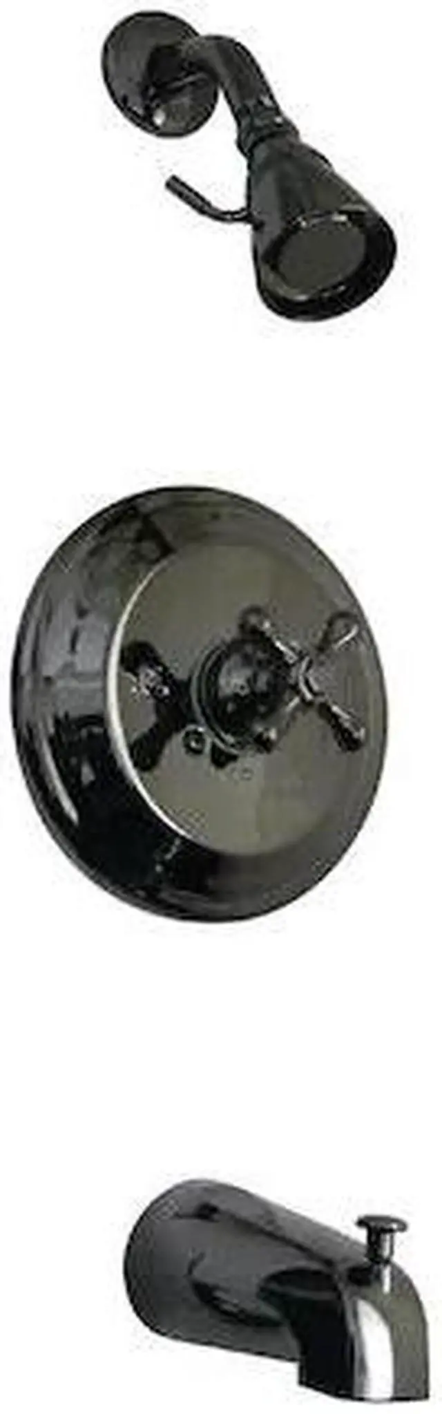 Alt view image 2 of 2 - Kingston Brass NB3630AX Water Onyx Pressure Balanced Tub & Shower Faucet with Me