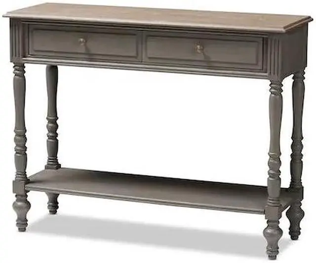 Alt view image 2 of 8 - Baxton Studio Noemie Country Cottage Farmhouse 2-Drawer Console Table