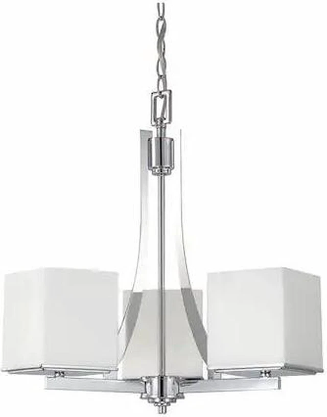 Main image of NUVO 60-4085 Bento 3-Light Chandelier with Satin White Glass