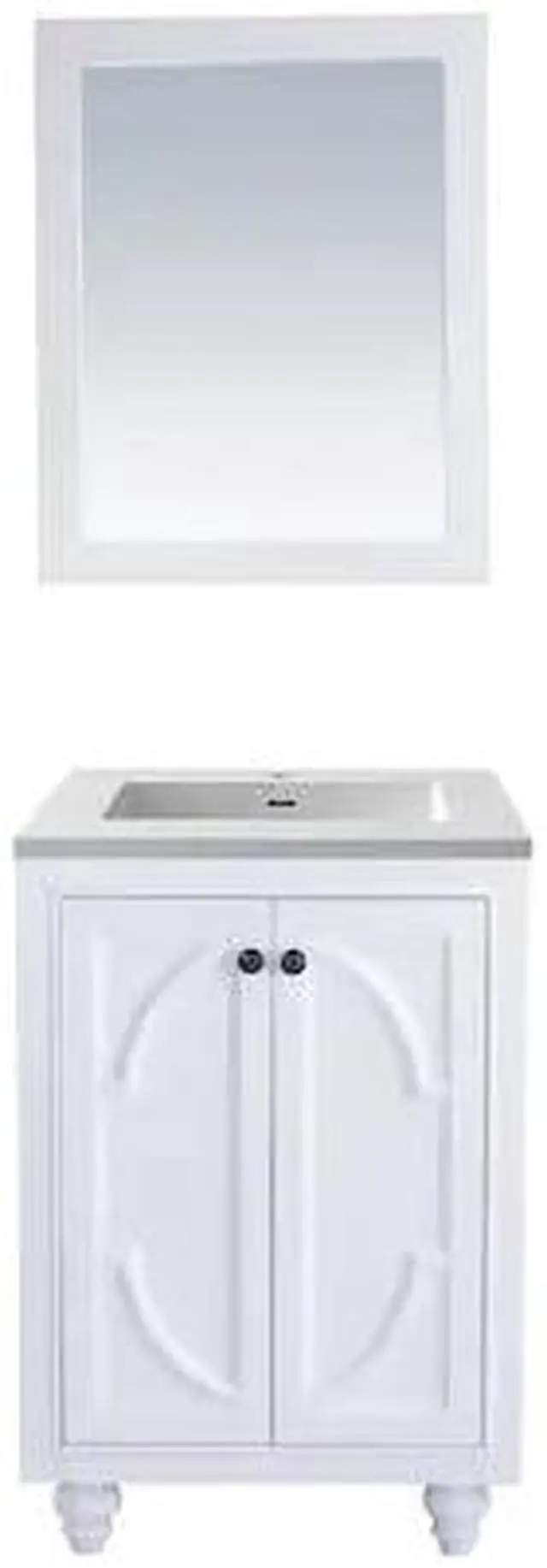 Alt view image 4 of 11 - Odyssey - 24 - White Cabinet + Matte White VIVA Stone Solid Surface Countertop