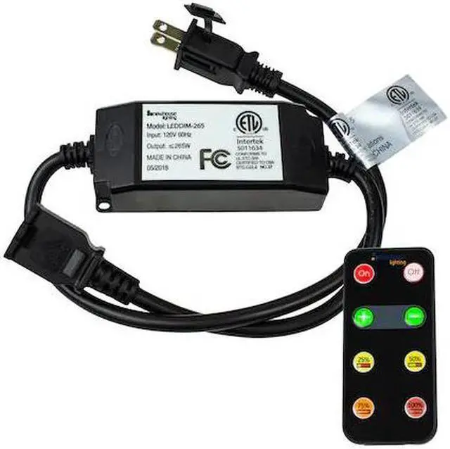 Alt view image 2 of 5 - newhouse lighting leddim265 wireless outdoor led string light dimmer control outlet | 265 max watts | 100ft remote range | etl listed, black