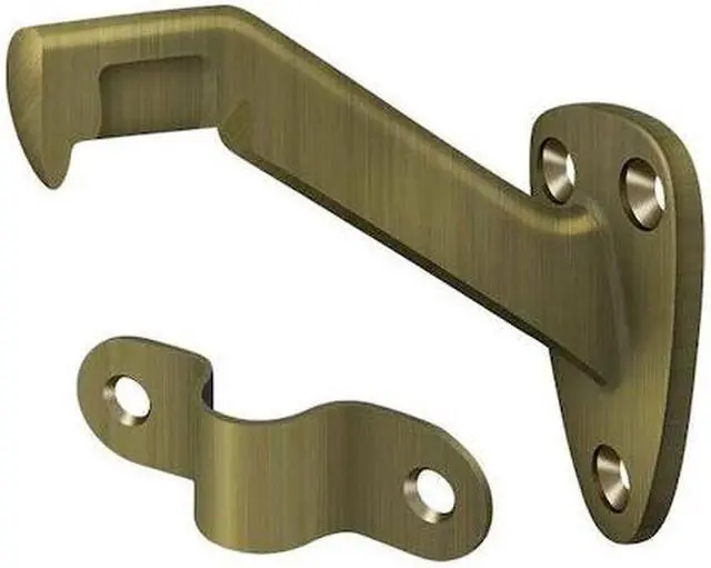 Alt view image 2 of 3 - Deltana HRB325U5 3.31 in. Projection Hand Rail Brackets, Antique Brass - Solid Brass - 10 Case