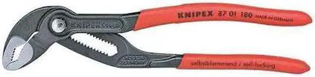 Alt view image 3 of 11 - KNIPEX 87 01 180 SBA 7 1/4 in V-Jaw Water Pump Plier Serrated, Plastic Grip
