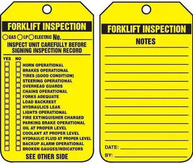 Main image of ACCUFORM TRS336PTP Tag, Forklift, Plastic, 5 3/4 in H x 3 1/4 in W, Rectangle,