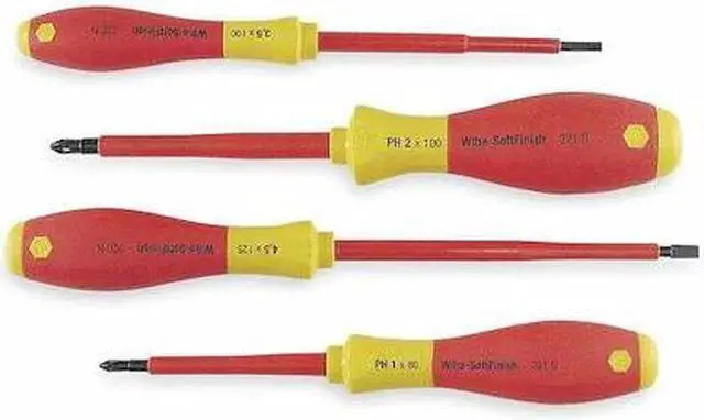 Alt view image 7 of 11 - WIHA TOOLS 32090 Insulated Screwdriver Set,Slotted/Phillips,4 pcs
