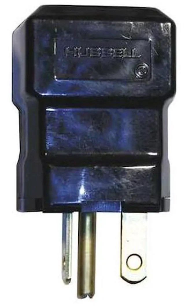 Alt view image 2 of 2 - HUBBELL WIRING DEVICE-KELLEMS HBL5364VBK 3 Wire Commercial Straight Blade Plug