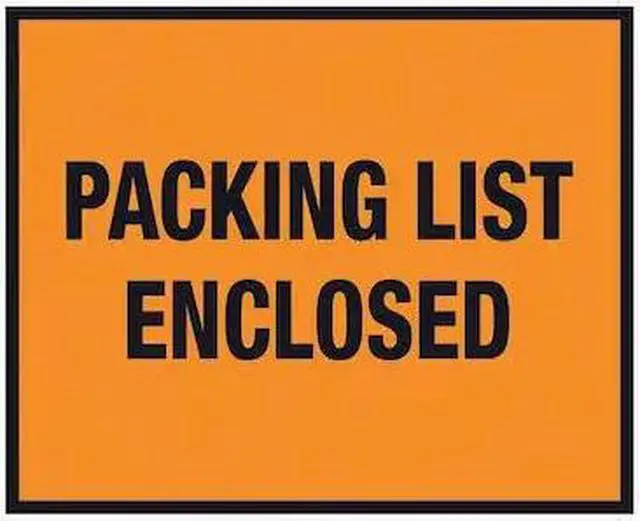 Main image of Tape Logic PL429 10 x 12 in. 2 Mil Poly Orange Packing List Enclosed Envelopes