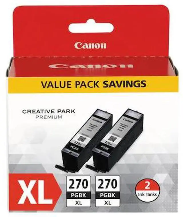 Alt view image 16 of 19 - Canon PGI-270 XL High Yield Ink Cartridge - Dual Pack - Pigmented Black