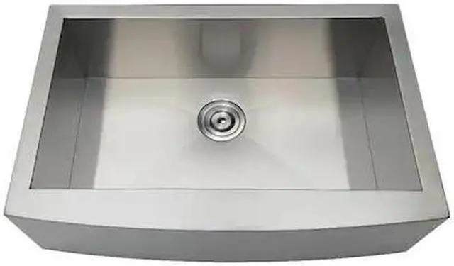 Alt view image 2 of 2 - Gourmetier GKTSF30209 Drop-In Stainless Steel Single Bowl Farmhouse Kitchen Sink, Brushed