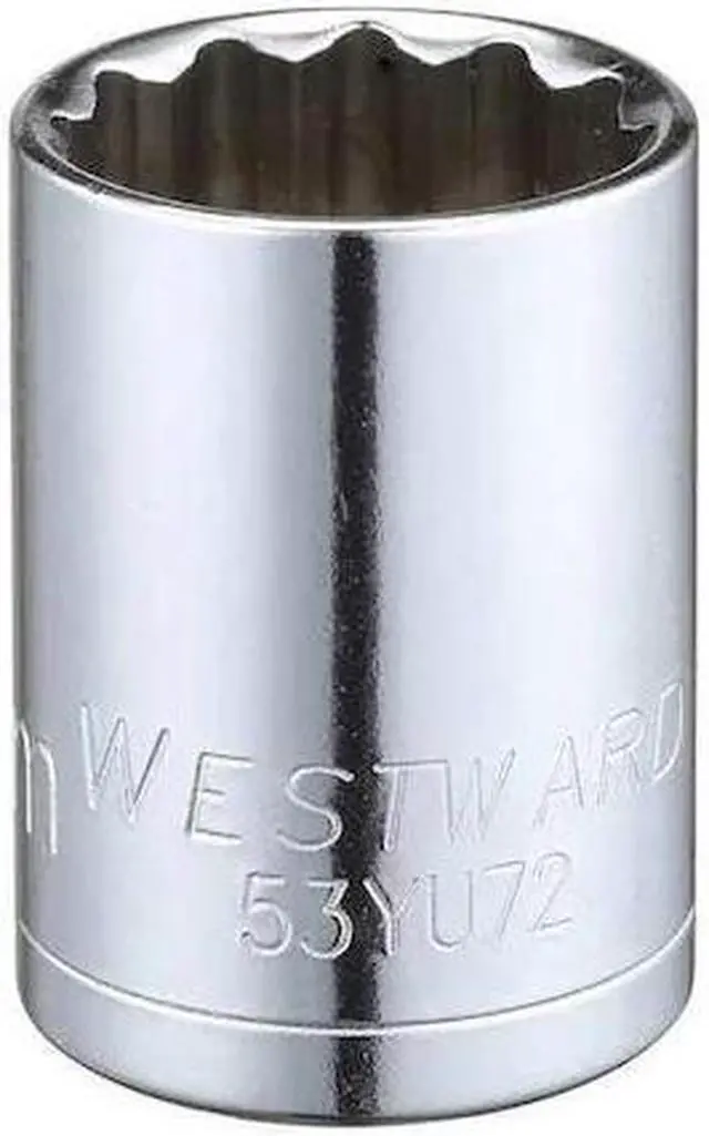 Main image of WESTWARD 53YU72 1/2" Drive, Metric Socket, 21mm Socket Sz, 12 Pts