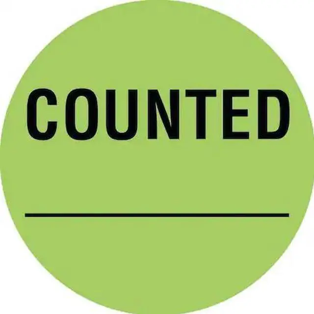 Main image of TAPECASE 16U931 Inventory Control Label Green, Counted, Pk1000