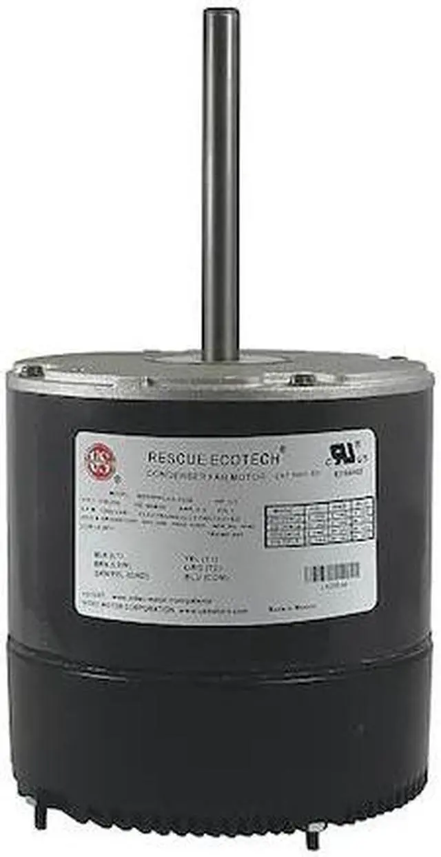 Alt view image 2 of 2 - U.S. Motors Condenser Fan Motor,1/3 HP,1 Phase,2.5A  5561EO
