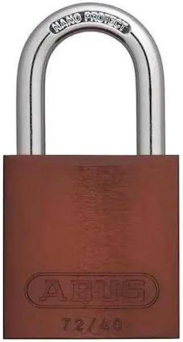 Alt view image 3 of 3 - Abus Alike-Keyed Padlock, Open Shackle Type, 1" Shackle Height, Brown  19331