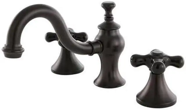 Alt view image 2 of 7 - Kingston Brass KC7165PKX Duches Widespread Lavatory Faucet with Cross Handle & Brass Pop-Up, Oil Rubbed Bronze