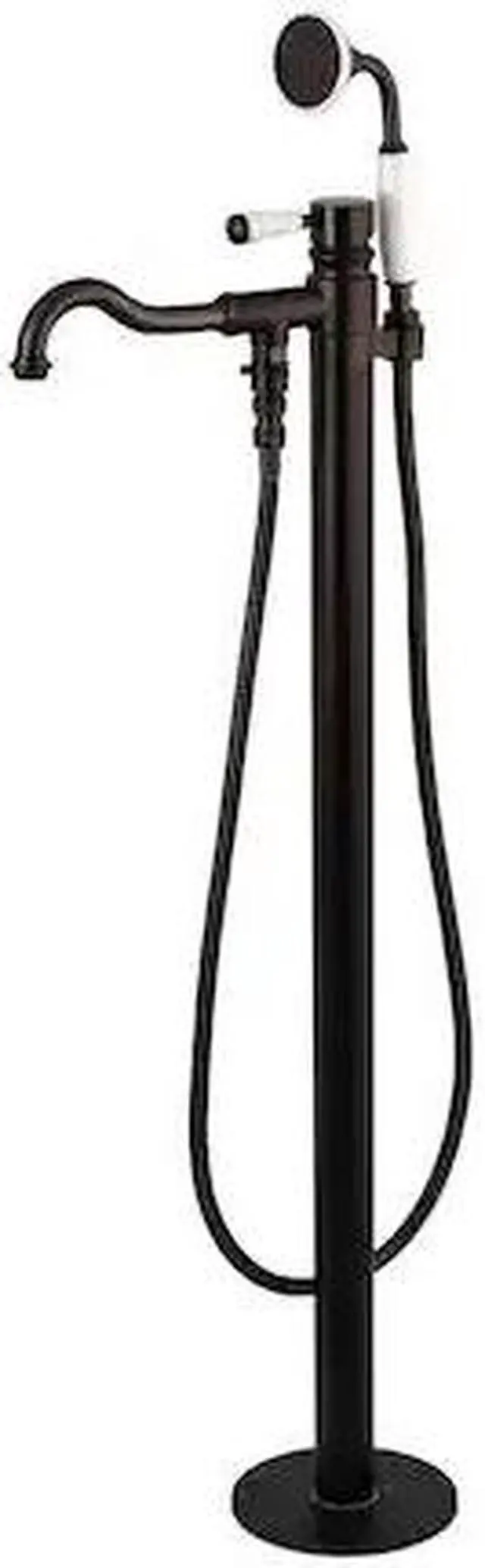 Alt view image 2 of 7 - Kingston Brass KS7135DPL Paris Paris Single Handle Freestanding Roman Tub Filler with Hand Shower, Oil Rubbed Bronze