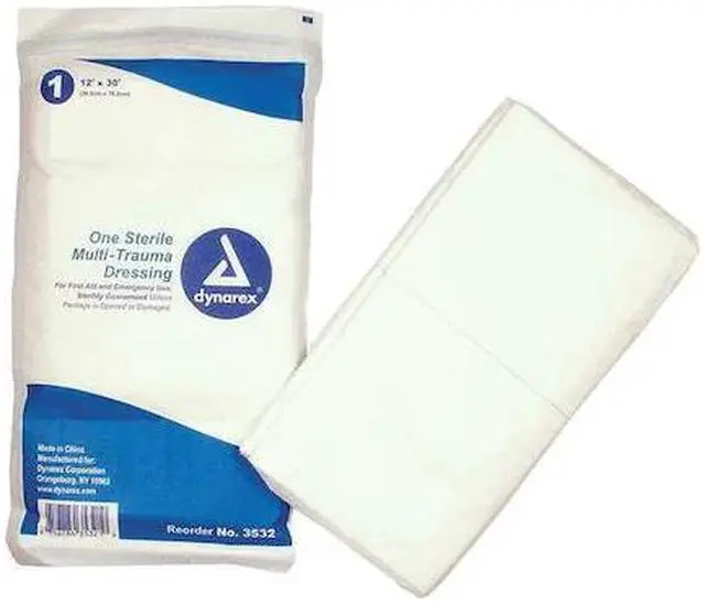 Alt view image 2 of 2 - Dynarex 3532 Sterile Multi-Trauma Dressing, Gauze Dressing, 12" x 30"