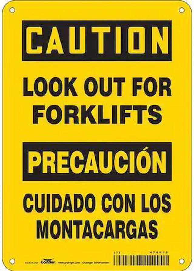 Main image of CONDOR 476P16 Safety Sign, 10 in Height, 7 in Width, Aluminum, Horizontal