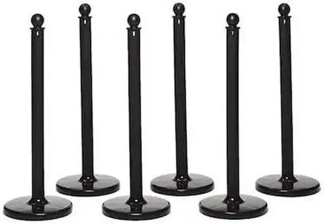 Main image of MR. CHAIN 96403-6 2.5" Diameter Plastic Stanchion - Black, 40" Height, 6 pk