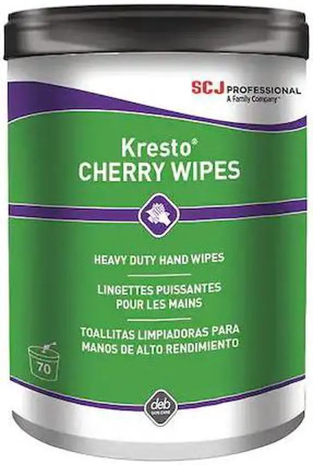 Alt view image 2 of 6 - SC JOHNSON PROFESSIONAL KCW70W Industrial Hand Wipe,Cherry,10x12In.,PK6