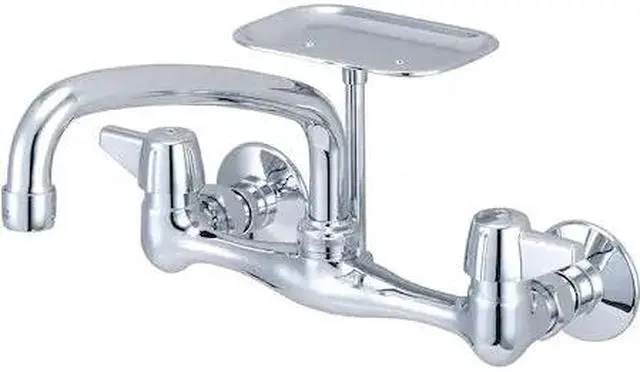 Alt view image 2 of 2 - Central Brass Two Handle Wallmount Kitchen Faucet