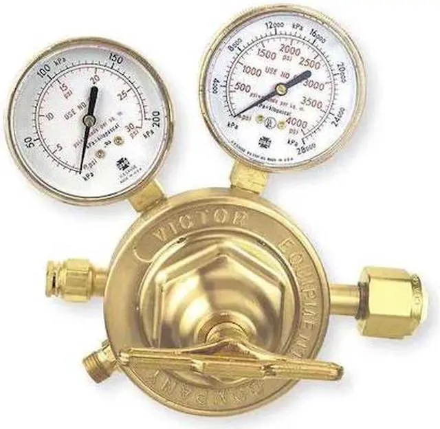 Main image of VICTOR 0781-0527 Gas Regulator, Oxygen, Single Stage, 0.825"-14 Inlet, 9/16"-18