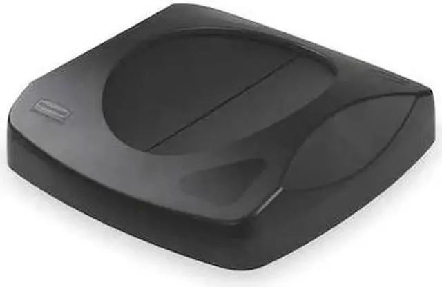 Alt view image 3 of 9 - RUBBERMAID FG268988BLA Trash Can Top,Drop Top,Swing Closure,B