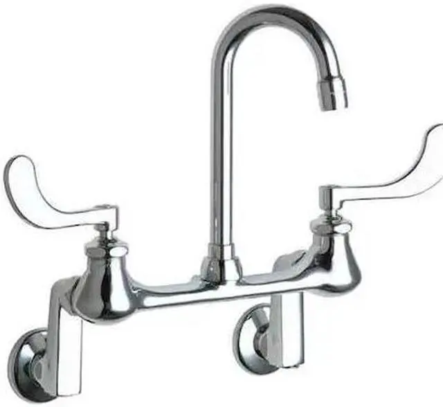 Alt view image 2 of 2 - CHICAGO FAUCETS 631-E35RABCP Manual, 3" to 13" Mount, Commercial 2 Hole