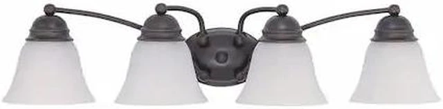 Main image of NUVO 60-3168 Empire 4 Light 29 in. Vanity Frosted White Glass Bronze