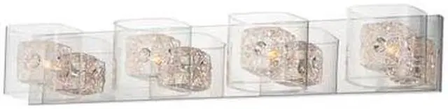 Alt view image 2 of 3 - ET2 E22834-18SVPC Gem 4 Light Polished Chrome Vanity Wall Light